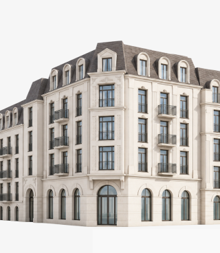 Close view of the project building.